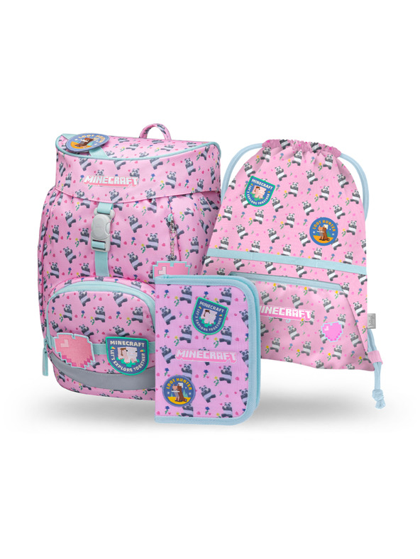 BAAGL  BAAGL SET 3 Airy Minecraft Panda: batoh, penál, sáček