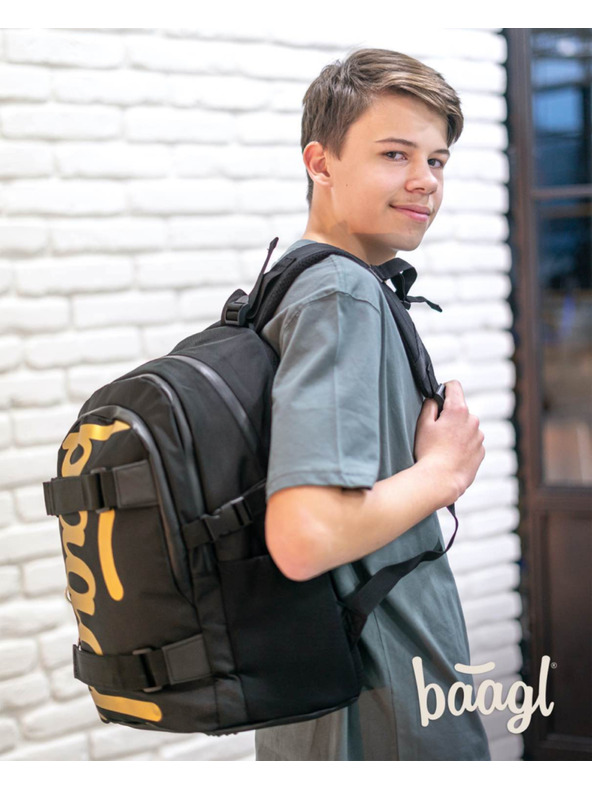 BAAGL  BAAGL 5 SET Skate Gold: batoh, penál, sáček, desky, peněženka