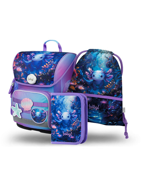 BAAGL  BAAGL SET 3 Ergo Axolotl: aktovka, penál, sáček