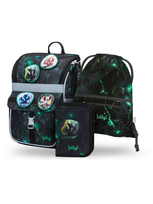 BAAGL  BAAGL SET 3 Zippy Draci: aktovka, penál, sáček