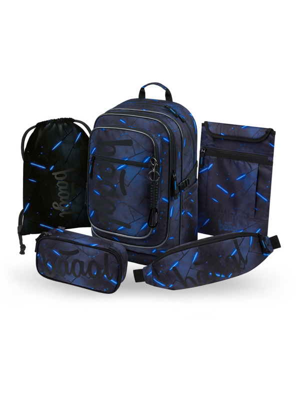 BAAGL  BAAGL SET 5 Cubic Flash: batoh, penál, sáček, ledvinka, obal na notebook GRS