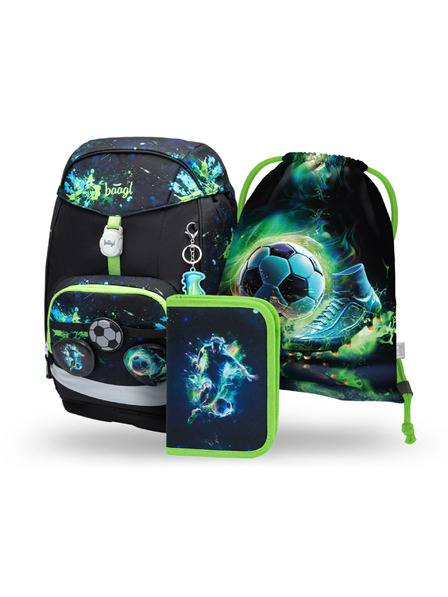 BAAGL  BAAGL SET 3 Airy Plus Fotbal: batoh, penál, sáček