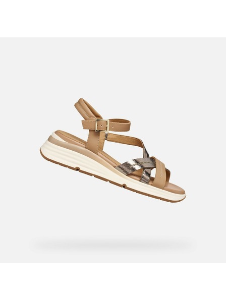 Geox Světle hnědé dámské sandály Geox Elowynne