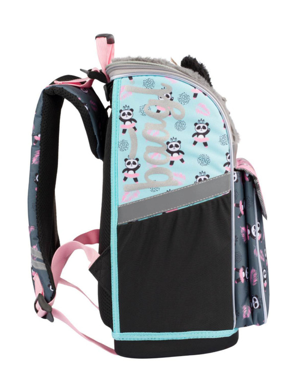 BAAGL  Šedý 3 set zippy panda: aktovka, penál, sáček Baagl