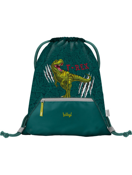 BAAGL  Zelený vak s kapsou Baagl T-Rex