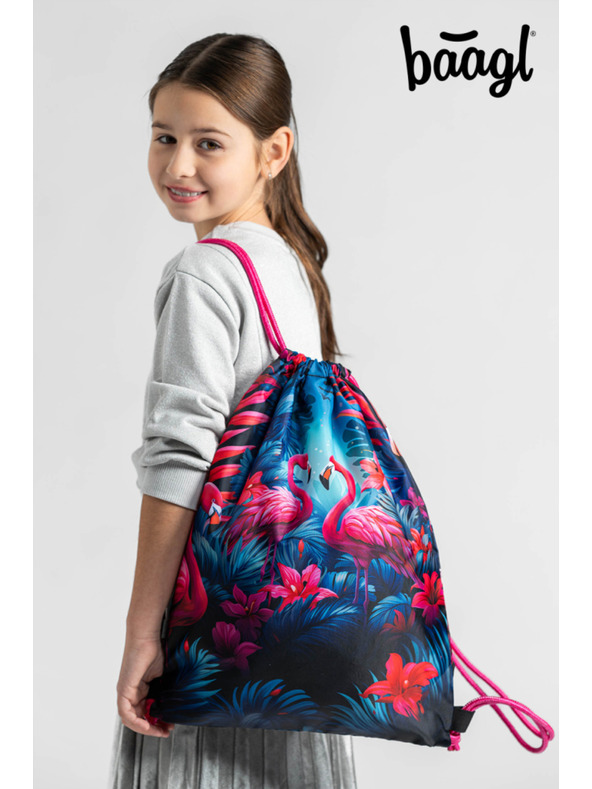 BAAGL  Růžový vak Baagl Plameňáci
