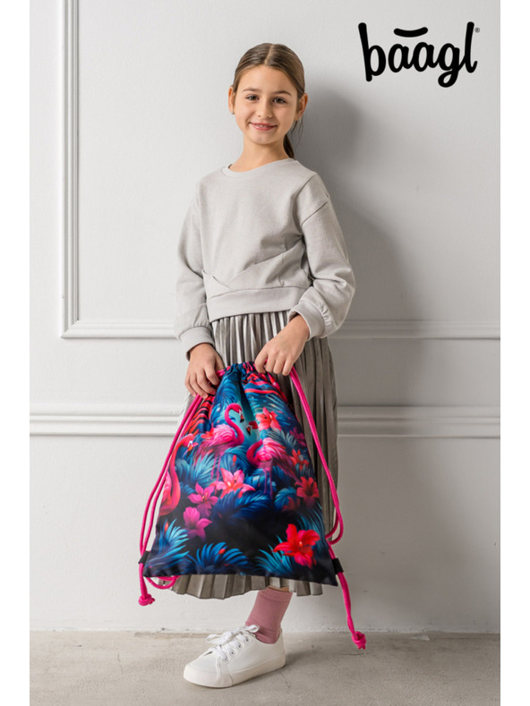 BAAGL  Růžový vak Baagl Plameňáci