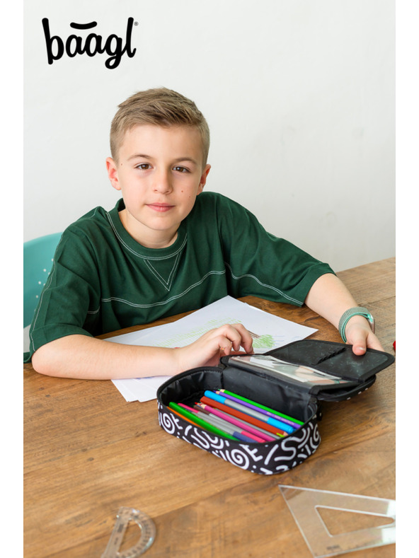 BAAGL  Černý školní penál etue Baagl Element