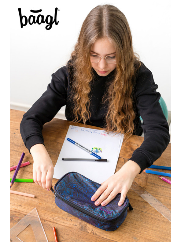 BAAGL  Černý školní penál etue Baagl Zen