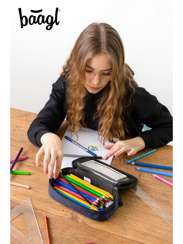 BAAGL  Černý školní penál etue Baagl Zen
