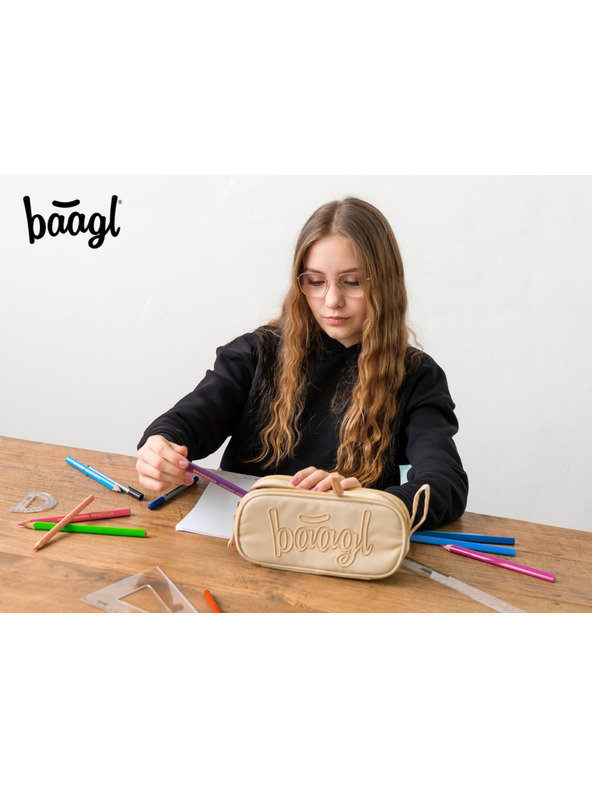 BAAGL  Béžový studentský penál etue Baagl Beige