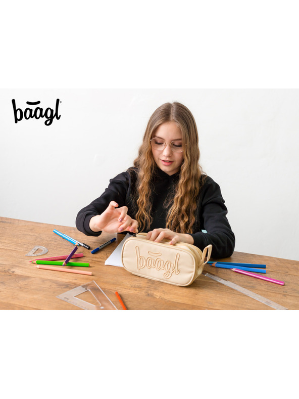 BAAGL  Béžový studentský penál etue Baagl Beige