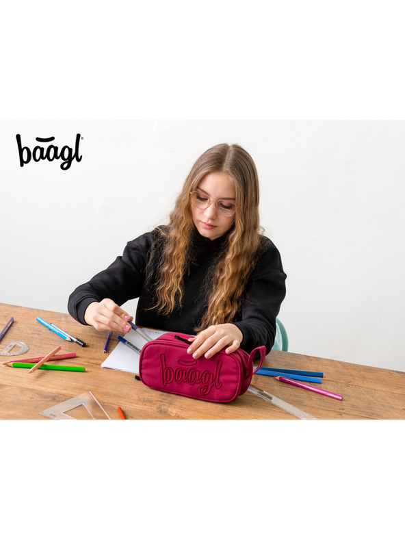 BAAGL  Červený studentský penál etue Baagl Ruby