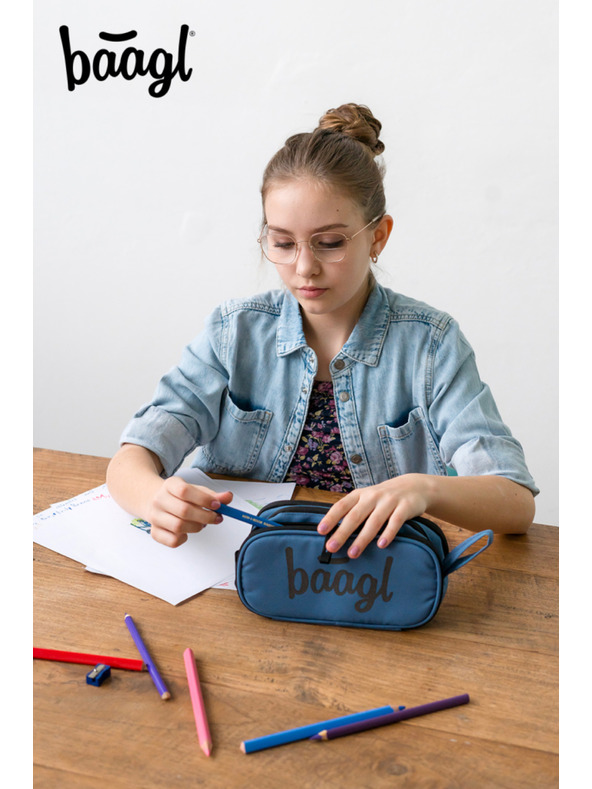 BAAGL  Modrý studentský penál etue ocean blue Baagl