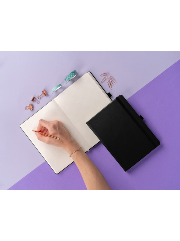 NOTIQUE NOTIQUE Notes Balacron, černý, tečkovaný, 15 x 21 cm