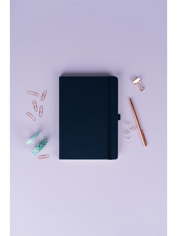 NOTIQUE NOTIQUE Notes Balacron, tmavě modrý, tečkovaný, 15 x 21 cm