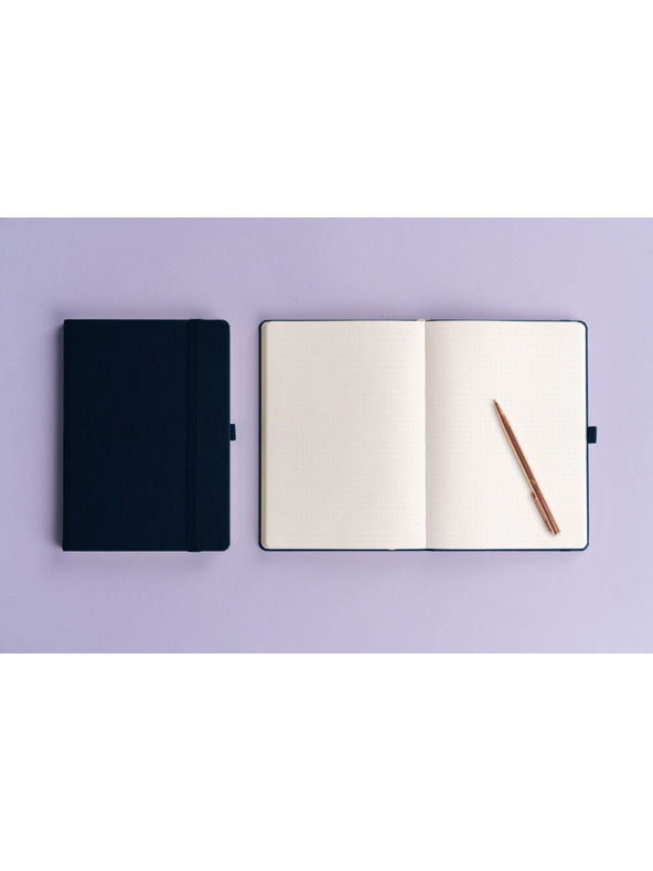 NOTIQUE NOTIQUE Notes Balacron, tmavě modrý, tečkovaný, 15 x 21 cm