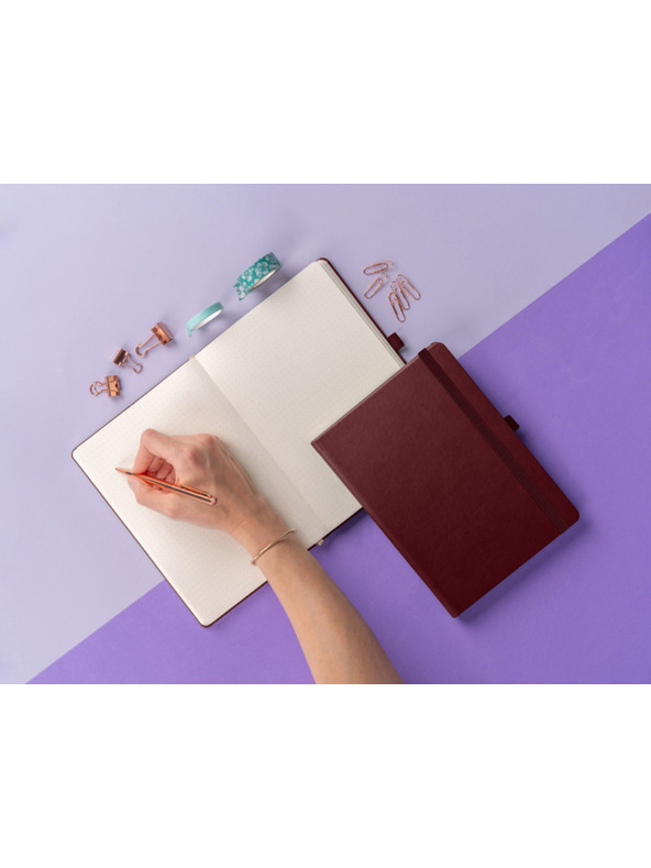 NOTIQUE NOTIQUE Notes Aprint Neo, vínový, tečkovaný, 15 x 21 cm