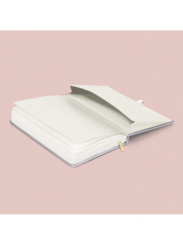 NOTIQUE NOTIQUE Notes Balacron, stříbrný, tečkovaný, 15 x 21 cm