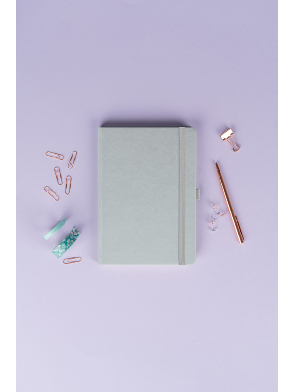 NOTIQUE NOTIQUE Notes Balacron, stříbrný, tečkovaný, 15 x 21 cm