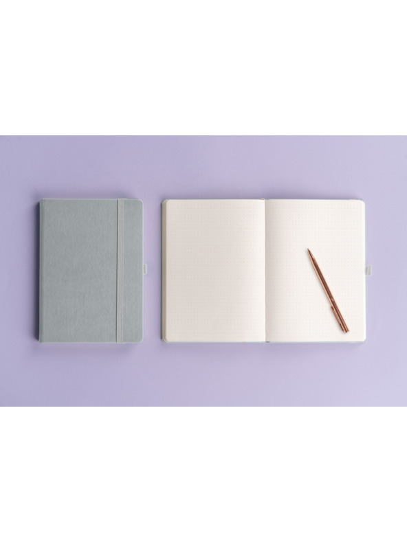 NOTIQUE NOTIQUE Notes Balacron, stříbrný, tečkovaný, 15 x 21 cm