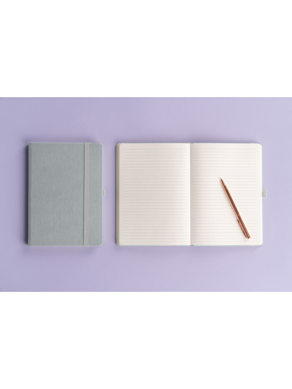 NOTIQUE NOTIQUE Notes Balacron, stříbrný, linkovaný, 15 x 21 cm