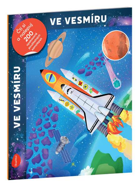 BAAGL  Čti a nalepuj – VE VESMÍRU, kniha se samolepkami