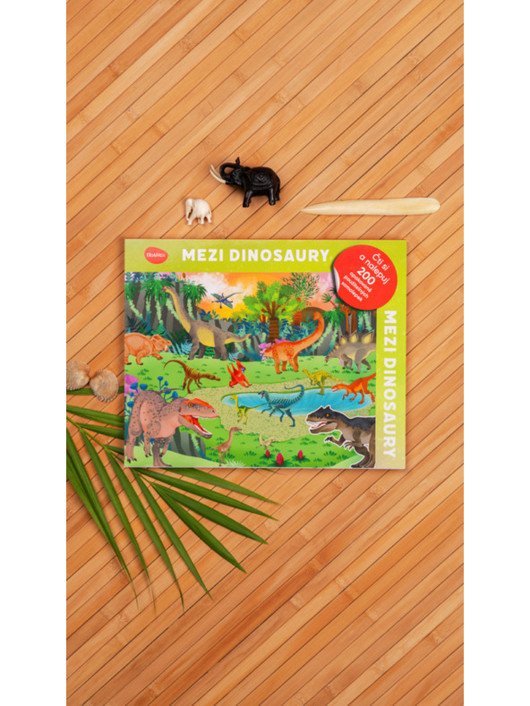 BAAGL  Čti a nalepuj – MEZI DINOSAURY, kniha se samolepkami