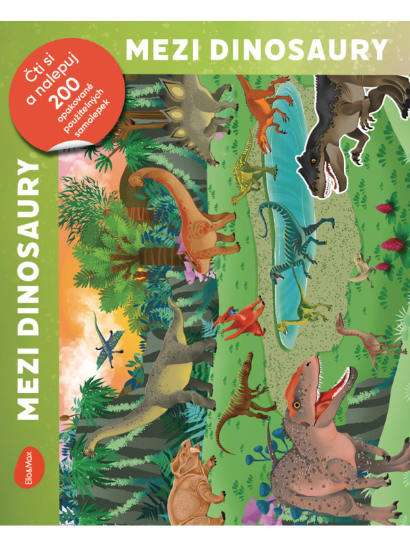 BAAGL  Čti a nalepuj – MEZI DINOSAURY, kniha se samolepkami