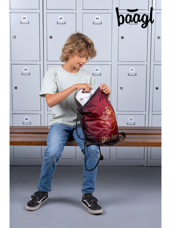 BAAGL  BAAGL SET 3 Skate Harry Potter Bradavice vínový: batoh, penál, sáček