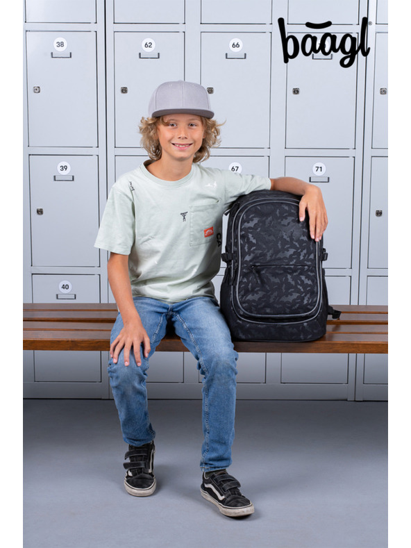 BAAGL  BAAGL SET 3 Core Batman černý: batoh, penál, sáček