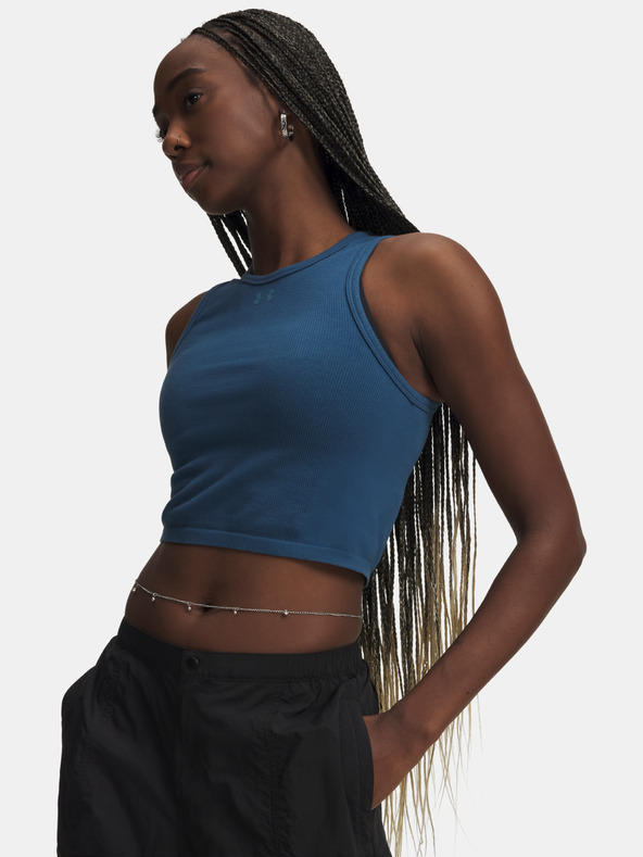 Under Armour Dámské tílko Under Armour Seamless Cotton Hand Tank-BLU