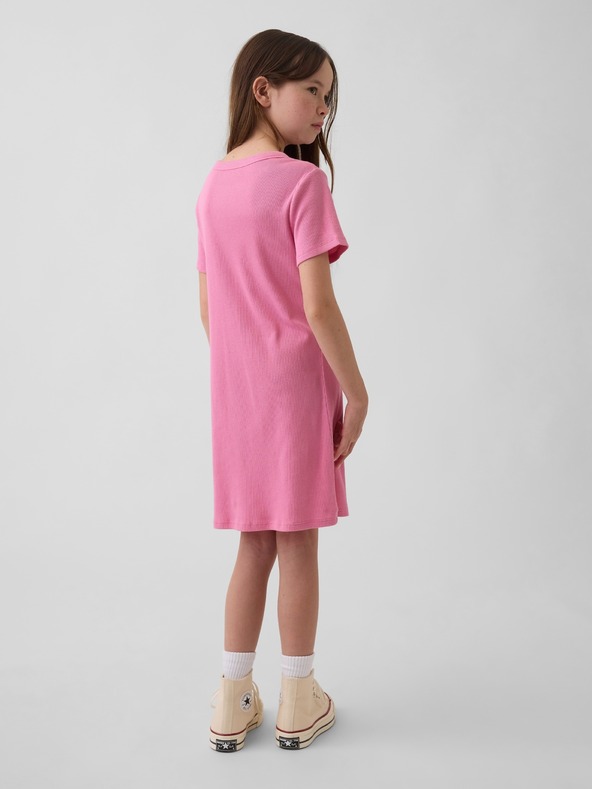 GAP Dětské žebrované šaty s logem GAP