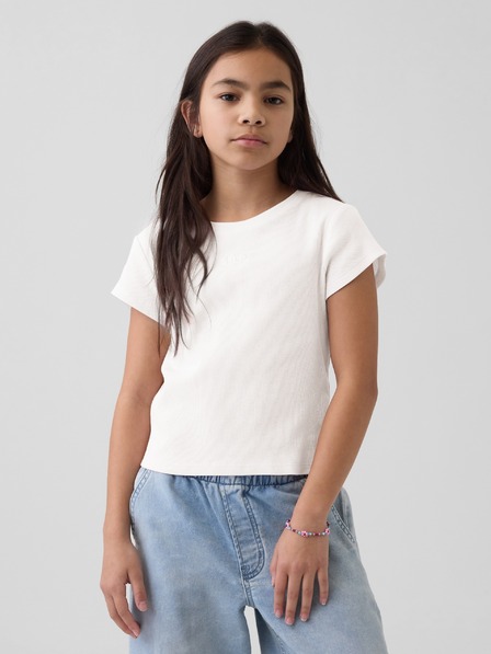 GAP Dětské žebrované tričko s logem GAP