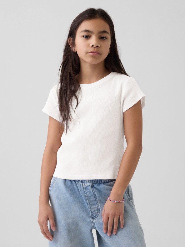 GAP Dětské žebrované tričko s logem GAP