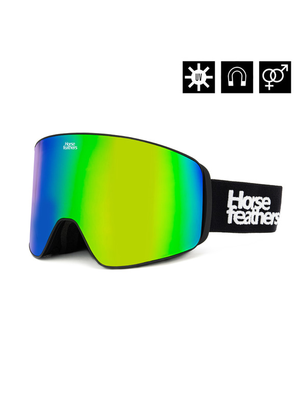 Horsefeathers Snowboardové brýle Lynx - black/mirror green
