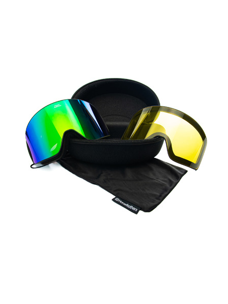 Horsefeathers Snowboardové brýle Lynx - black/mirror green