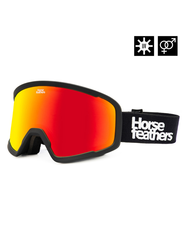 Horsefeathers Snowboardové brýle Huck - black/mirror red