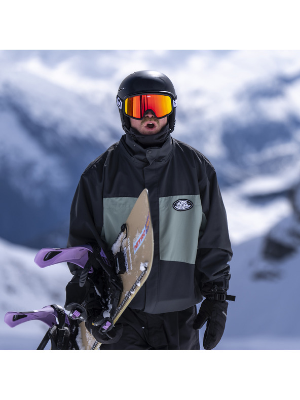 Horsefeathers Snowboardové brýle Huck - black/mirror red