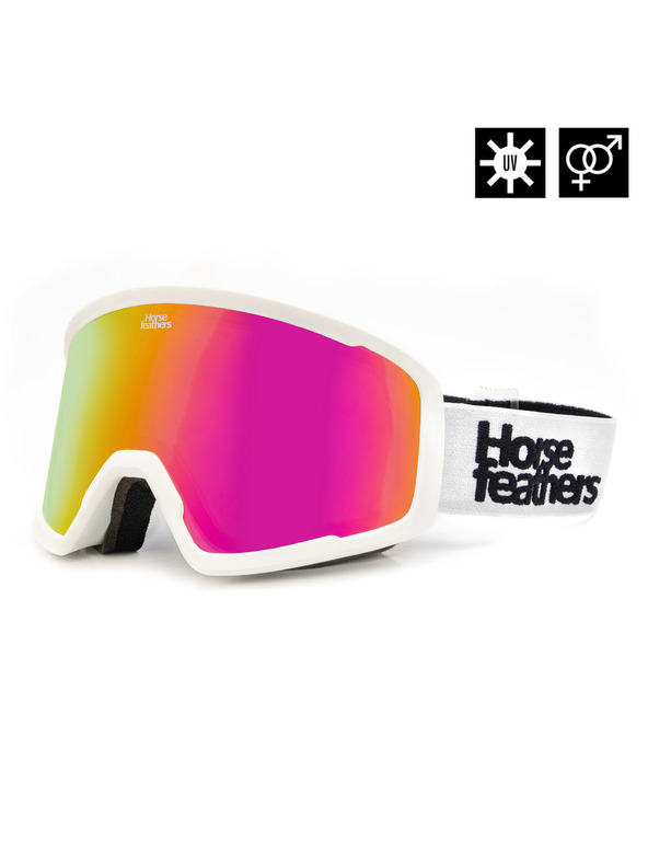 Horsefeathers Snowboardové brýle Huck - white/mirror pink