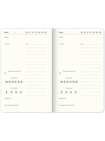 ELLA & MAX Nedatovaný plánovač Note to self, 5 minut denně, 13 × 21 cm