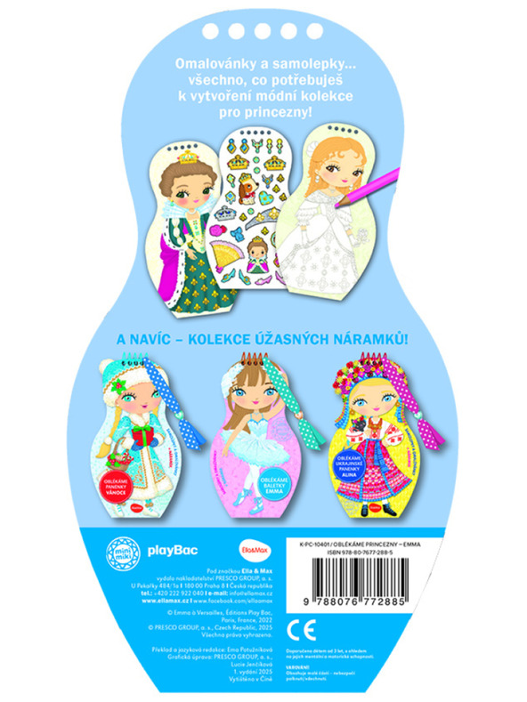 ELLA & MAX Oblékáme panenky PRINCEZNA EMMA – Omalovánky