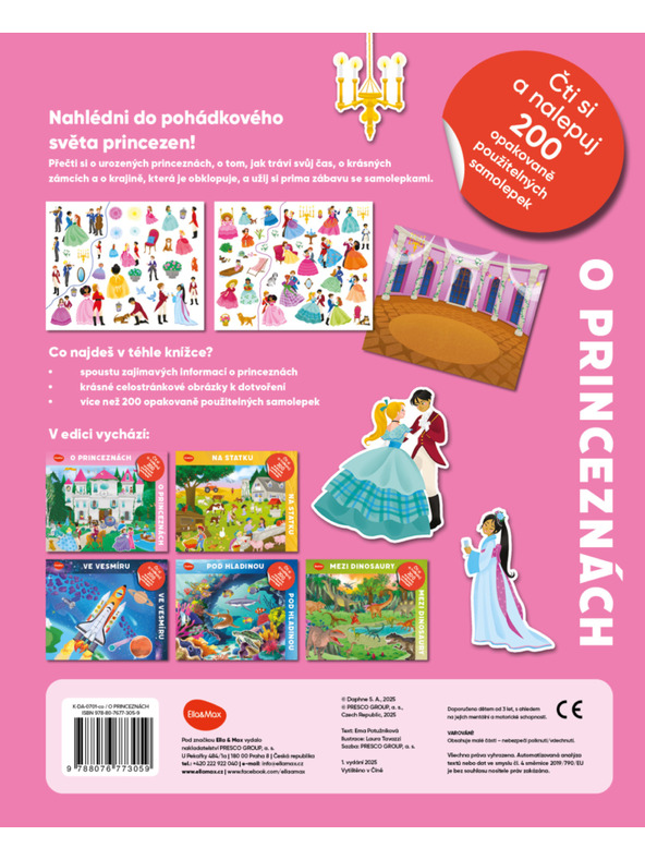 ELLA & MAX Čti a nalepuj – O PRINCEZNÁCH, kniha se samolepkami
