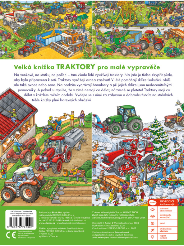 ELLA & MAX Velká knížka TRAKTORY pro malé vypravěče