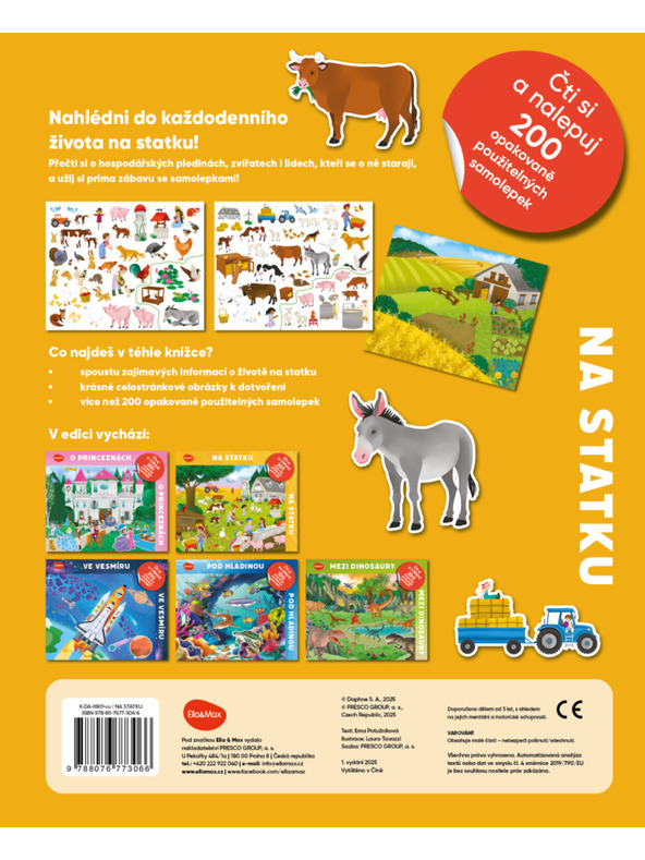 ELLA & MAX Čti a nalepuj – NA STATKU, kniha se samolepkami