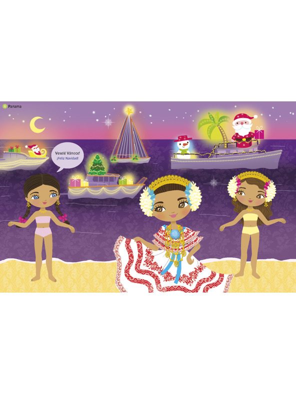 ELLA & MAX Šaty z celého světa VÁNOCE ─ Kniha samolepek