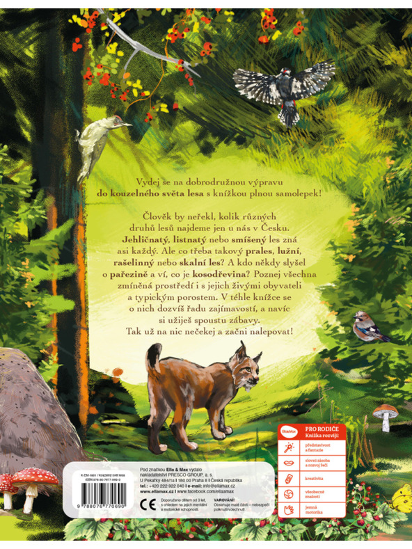 ELLA & MAX KOUZELNÝ SVĚT LESA – Kniha samolepek