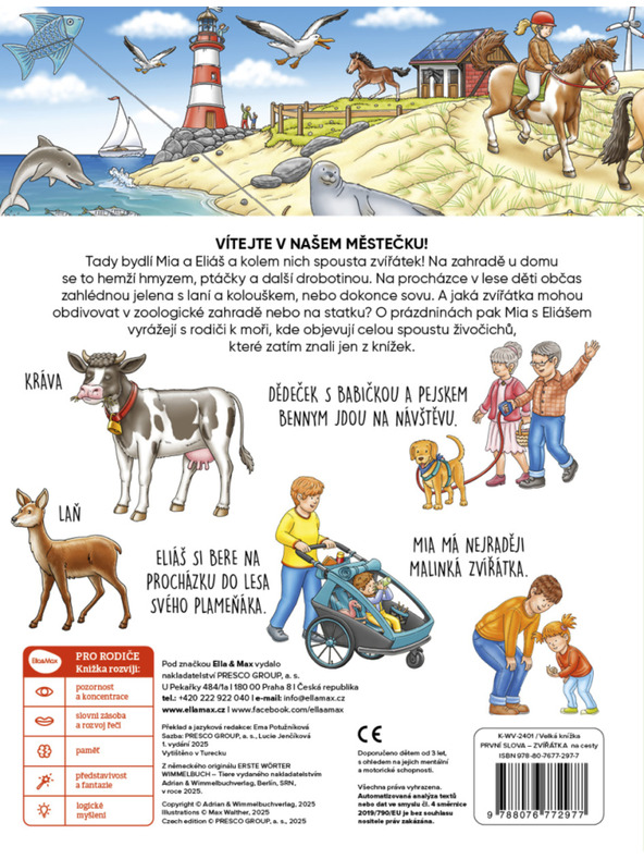 ELLA & MAX Na cesty – Velká knížka ZVÍŘÁTKA – PRVNÍ SLOVA