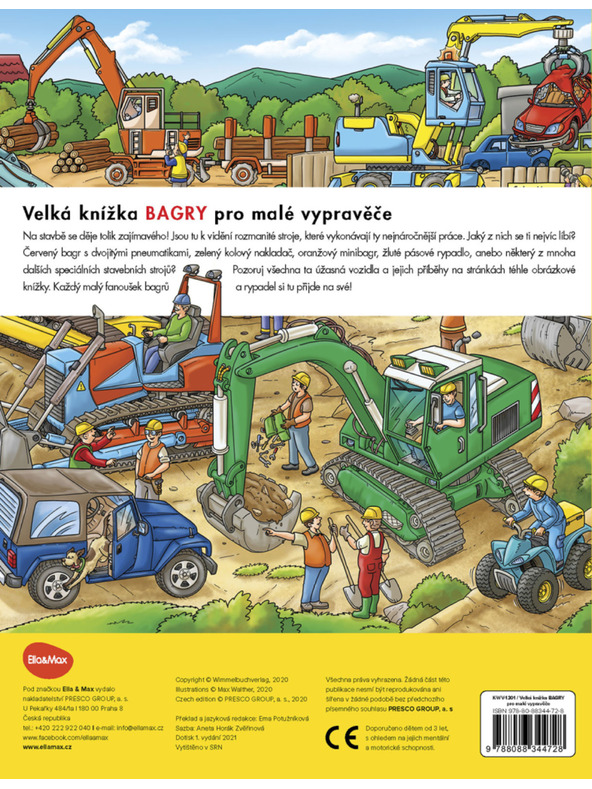 ELLA & MAX Velká knížka BAGRY pro malé vypravěče