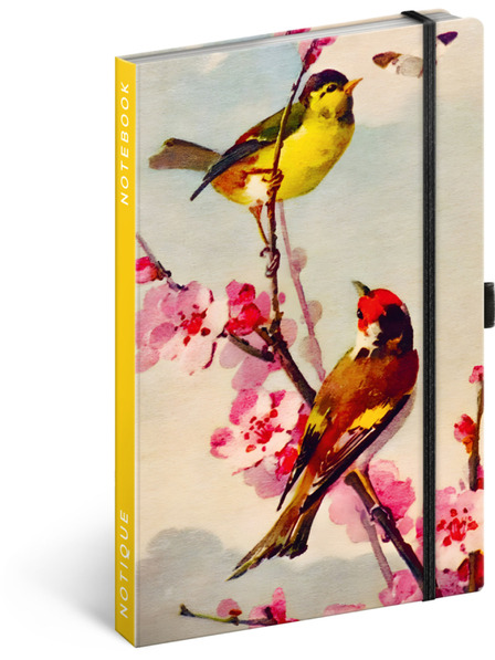 NOTIQUE NOTIQUE Notes Ptáčci – sakura Kateřiny Winterové, linkovaný, 13 x 21 cm